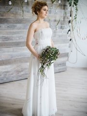 Свадебное платье 206. Силуэт Прямое. Цвет Белый / Молочный. Вид 1