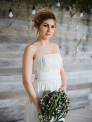 Свадебное платье 206. Силуэт Прямое. Цвет Белый / Молочный. Вид 2