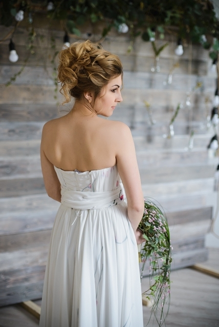 Свадебное платье 206. Силуэт Прямое. Цвет Белый / Молочный. Вид 3