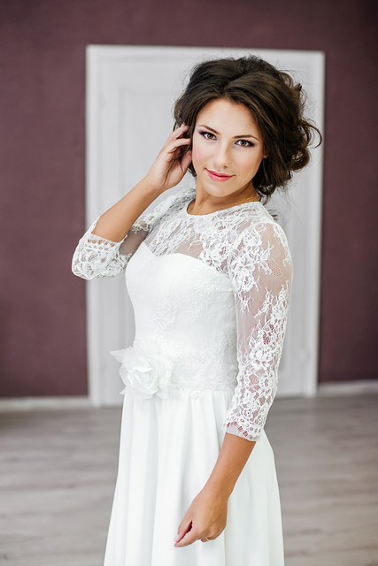 Свадебное платье Деметра. Силуэт Прямое. Цвет Белый / Молочный. Вид 3