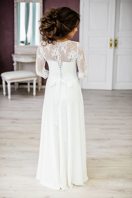 Свадебное платье Деметра. Силуэт Прямое. Цвет Белый / Молочный. Вид 5