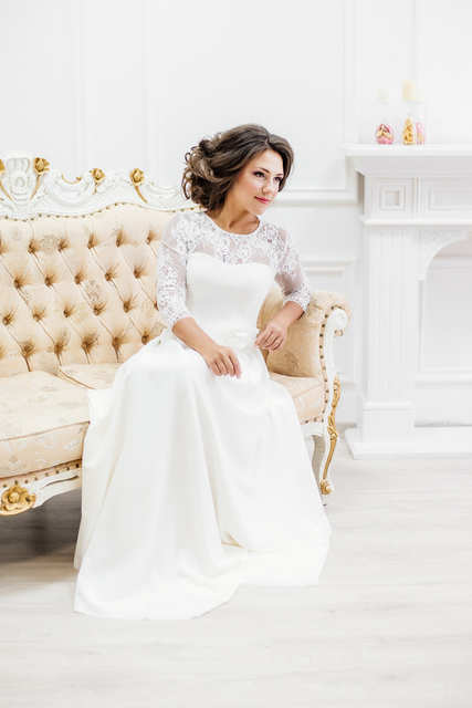 Свадебное платье Деметра. Силуэт Прямое. Цвет Белый / Молочный. Вид 6