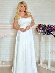 Свадебное платье У-2006. Силуэт А-силуэт. Цвет Белый / Молочный. Вид 2