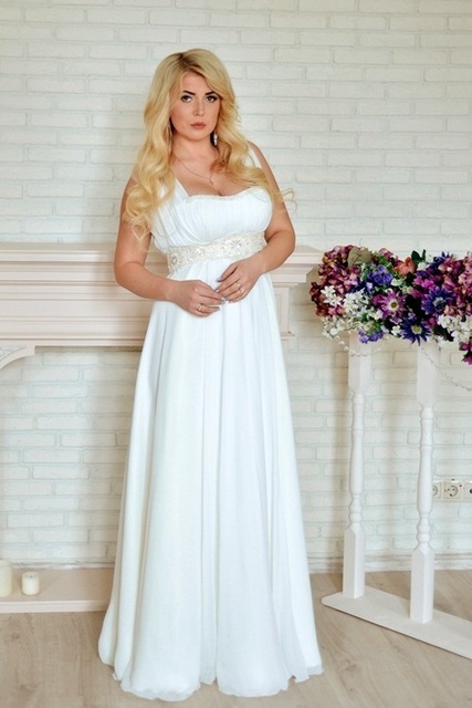 Свадебное платье У-2006. Силуэт А-силуэт. Цвет Белый / Молочный. Вид 2