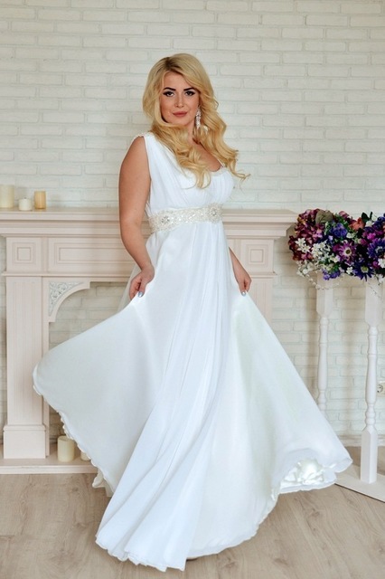 Свадебное платье У-2006. Силуэт А-силуэт. Цвет Белый / Молочный. Вид 3