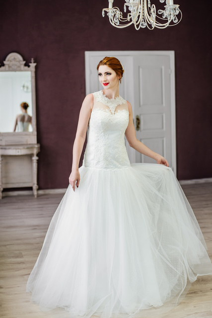 Свадебное платье Элизавет. Силуэт А-силуэт. Цвет Белый / Молочный. Вид 5