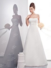 Свадебное платье tb-12. Силуэт А-силуэт. Цвет Белый / Молочный. Вид 1