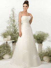 Свадебное платье tb-12. Силуэт А-силуэт. Цвет Белый / Молочный. Вид 2