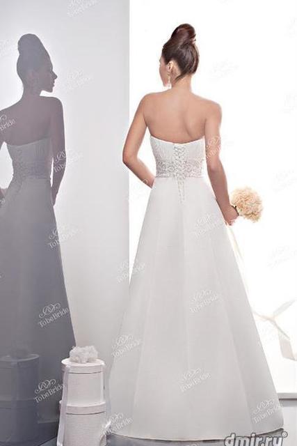 Свадебное платье tb-12. Силуэт А-силуэт. Цвет Белый / Молочный. Вид 3