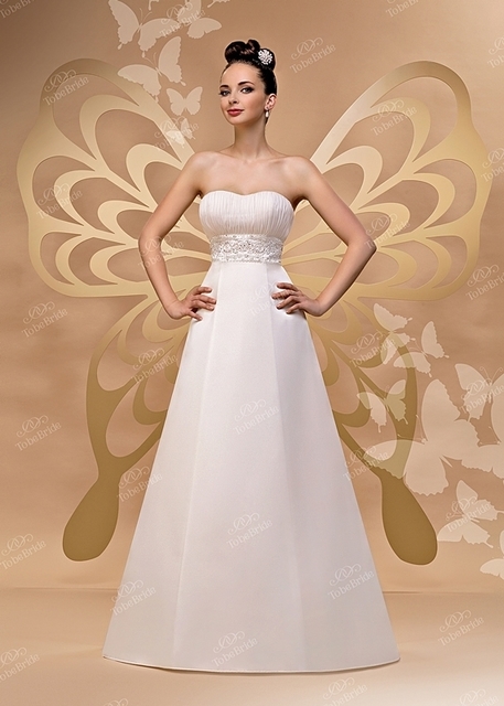 Свадебное платье tb-12. Силуэт А-силуэт. Цвет Белый / Молочный. Вид 4