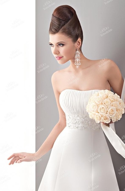 Свадебное платье tb-12. Силуэт А-силуэт. Цвет Белый / Молочный. Вид 6