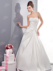 Свадебное платье tb-010315. Силуэт А-силуэт. Цвет Белый / Молочный. Вид 1