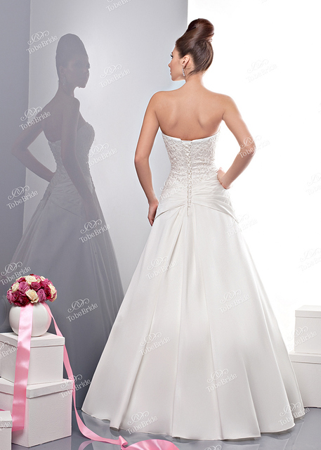 Свадебное платье tb-010315. Силуэт А-силуэт. Цвет Белый / Молочный. Вид 2