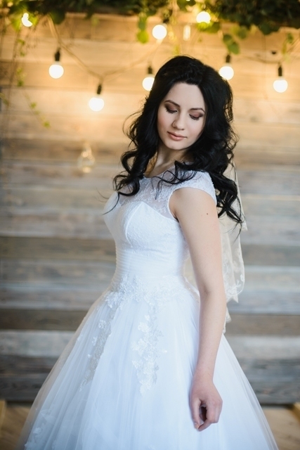 Свадебное платье U-1030315. Силуэт А-силуэт. Цвет Белый / Молочный. Вид 5