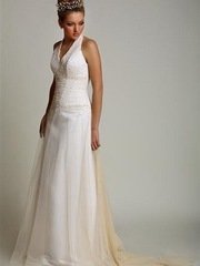Свадебное платье V-0312. Силуэт Прямое. Цвет Белый / Молочный. Вид 1
