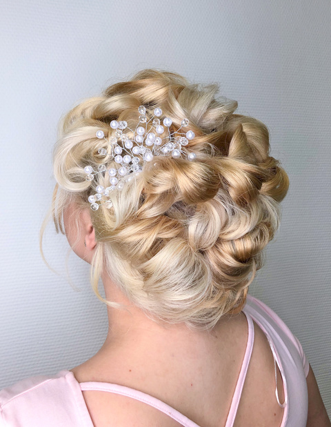 Высокие / Собранные, Локоны / Локоны на один бок от Свадебный стилист Кристина Ковальская 2
