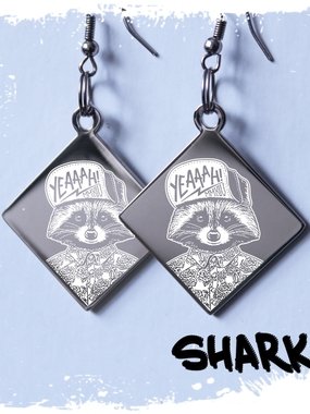 Серьги-ромбики из Другие материалы от Студия арт-гравировки SHARKY 1