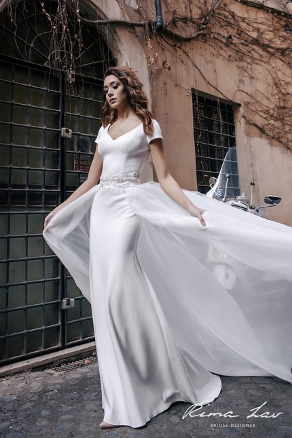 Свадебное платье Ройзен. Силуэт Рыбка. Цвет Белый / Молочный. Вид 4