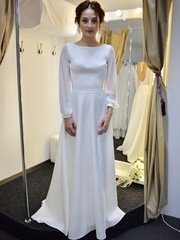 Свадебное платье Грета. Силуэт А-силуэт. Цвет Белый / Молочный. Вид 1