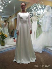 Свадебное платье Меган. Силуэт А-силуэт. Цвет Белый / Молочный. Вид 1