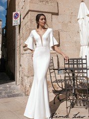 Свадебное платье Хелли. Силуэт Рыбка. Цвет Белый / Молочный. Вид 1