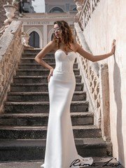 Свадебное платье Элика. Силуэт Рыбка. Цвет Белый / Молочный. Вид 1