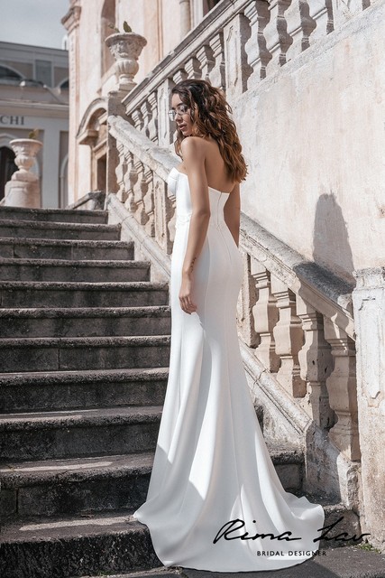 Свадебное платье Элика. Силуэт Рыбка. Цвет Белый / Молочный. Вид 2