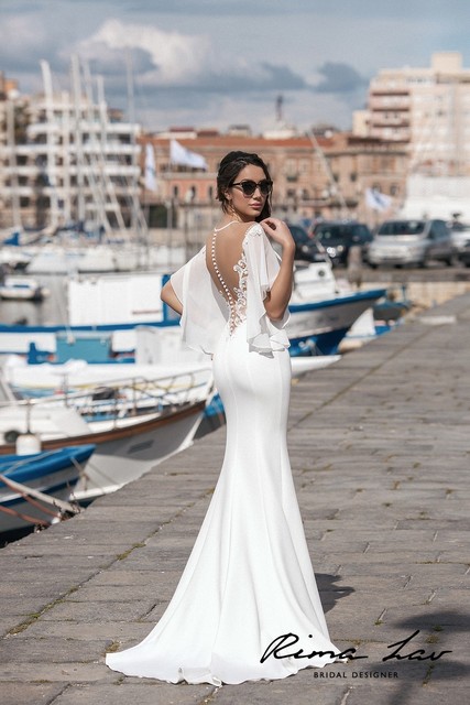 Свадебное платье Дайан. Силуэт Рыбка. Цвет Белый / Молочный. Вид 2