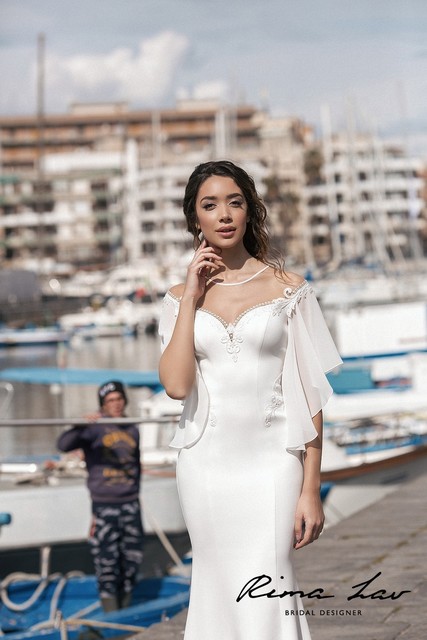 Свадебное платье Дайан. Силуэт Рыбка. Цвет Белый / Молочный. Вид 3