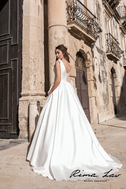 Свадебное платье Лорин. Силуэт А-силуэт. Цвет Белый / Молочный. Вид 2