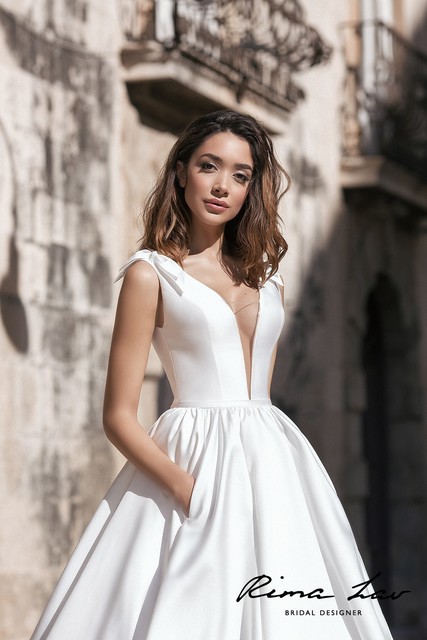 Свадебное платье Лорин. Силуэт А-силуэт. Цвет Белый / Молочный. Вид 4