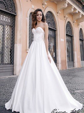 Свадебное платье Сия. Силуэт А-силуэт. Цвет Белый / Молочный. Вид 1