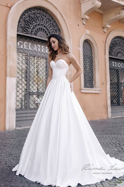 Свадебное платье Сия. Силуэт А-силуэт. Цвет Белый / Молочный. Вид 3