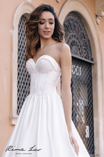 Свадебное платье Сия. Силуэт А-силуэт. Цвет Белый / Молочный. Вид 4