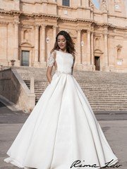 Свадебное платье Мэрил. Силуэт А-силуэт. Цвет Белый / Молочный. Вид 1