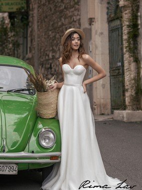 Свадебное платье Лив. Силуэт А-силуэт. Цвет Белый / Молочный. Вид 1