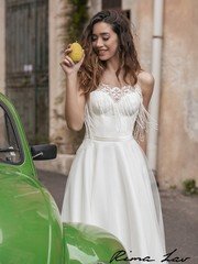 Свадебное платье Лив. Силуэт А-силуэт. Цвет Белый / Молочный. Вид 2