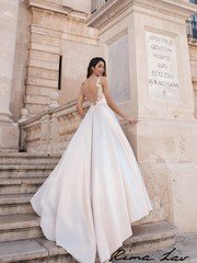 Свадебное платье Кэмерон. Силуэт А-силуэт. Цвет Айвори / Капучино. Вид 2