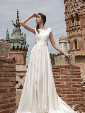 Свадебное платье Эрин. Силуэт А-силуэт. Цвет Белый / Молочный. Вид 1
