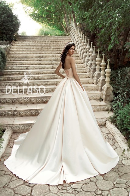 Свадебное платье Эффи. Силуэт А-силуэт. Цвет Персик / Оранжевый. Вид 2