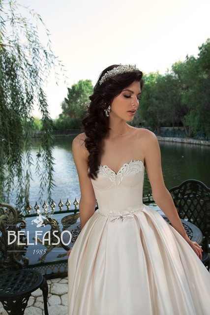 Свадебное платье Эффи. Силуэт А-силуэт. Цвет Персик / Оранжевый. Вид 3