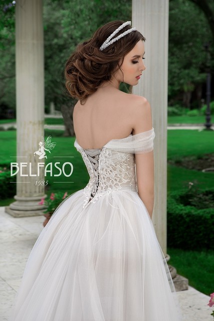 Свадебное платье Анелия. Силуэт Пышное. Цвет Айвори / Капучино, Белый / Молочный. Вид 2