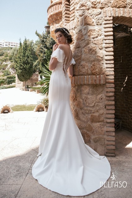 Свадебное платье Палмер. Силуэт Рыбка. Цвет Белый / Молочный. Вид 2