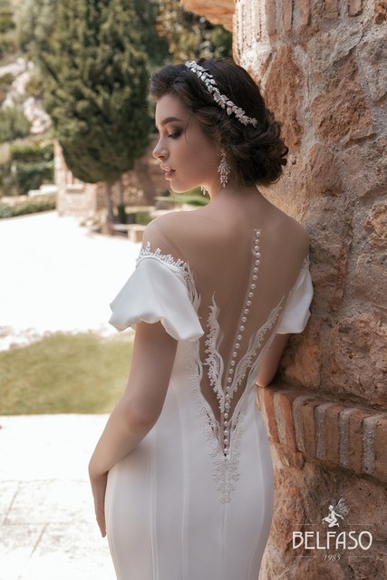 Свадебное платье Палмер. Силуэт Рыбка. Цвет Белый / Молочный. Вид 4