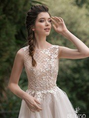 Свадебное платье Алия. Силуэт А-силуэт. Цвет Белый / Молочный, Айвори / Капучино. Вид 1