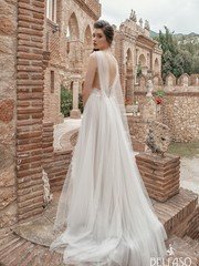 Свадебное платье Эпика. Силуэт А-силуэт. Цвет Белый / Молочный. Вид 2