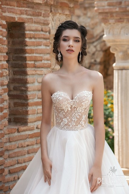 Свадебное платье Луэра. Силуэт Пышное. Цвет Айвори / Капучино, Белый / Молочный. Вид 3