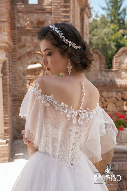 Свадебное платье Луэра. Силуэт Пышное. Цвет Айвори / Капучино, Белый / Молочный. Вид 4