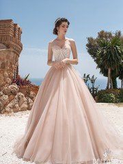 Свадебное платье Летис. Силуэт Пышное. Цвет Айвори / Капучино. Вид 1