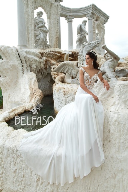 Свадебное платье Нея. Силуэт Греческий. Цвет Айвори / Капучино, Белый / Молочный. Вид 3